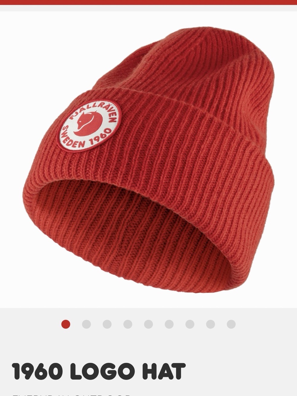 Fjallraven UNISEX Red 1960 Logo Knit Beanie